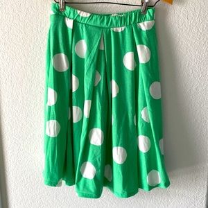 White and Green polka dot Lularoe Madison Skirt